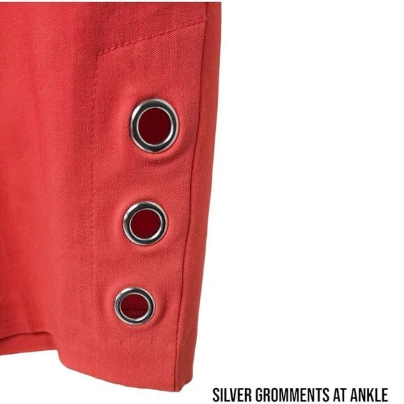 NWOT ZAC & RACHEL Plus Size Bright Coral Cropped Capri Pants - Picture 4 of 12